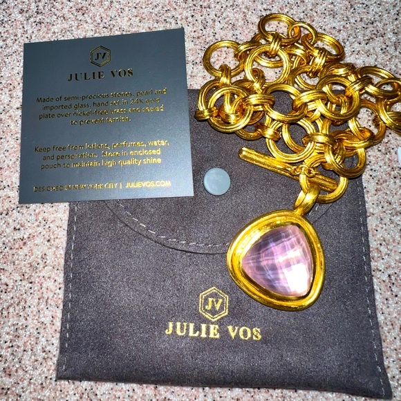 Julie Vos Jewelry - Julie Vos Barcelona Statement Necklace with Iridescent Rose Pendant - NWT!